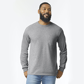 Gildan 6.1oz 100% Longsleeve Pocket T-Shirt