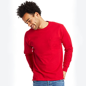 Hanes Authentic Pocket Long Sleeve T-shirt