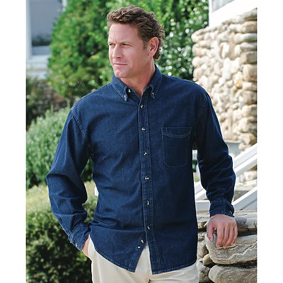 Jonathan Corey Mens 6.5oz Longsleeve Denim Shirt