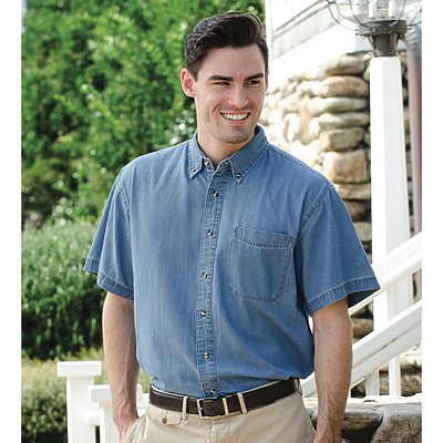 Jonathan Corey Mens 6.5oz Shortsleeve Denim Shirt