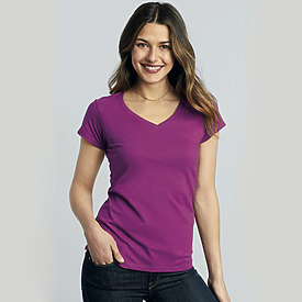 Gildan 4.5oz Ladies V-Neck T