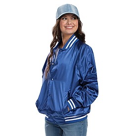Augusta Satin Striped Baseball Jacket