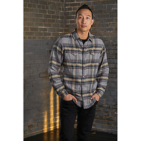 Burnside Woven Plaid Flannel Snap-Button Shirt