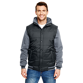 Burnside Hooded Fleece Sleeved Puffer Vest