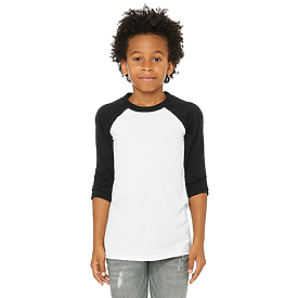 Bella+Canvas Youth 3/4 Sleeve Baseball Tee