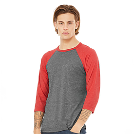 Bella+Canvas 3.6 oz. Unisex 3/4 Sleeve Baseball Tee