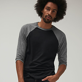 Bella+Canvas 3.6 oz. Unisex 3/4 Sleeve Baseball Tee