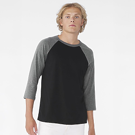 Bella+Canvas 3.6 oz. Unisex 3/4 Sleeve Baseball Tee