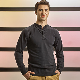 J.AMERICA Vintage Brushed Jersey Henley