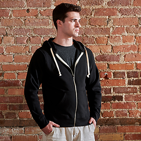 J.AMERICA Tri-Blend Full Zip Fleece Hood