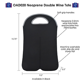 LIBERTY BAGS Neoprene Double Wine Tote