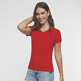 LAT 4.5oz 100% Ladies V Neck T