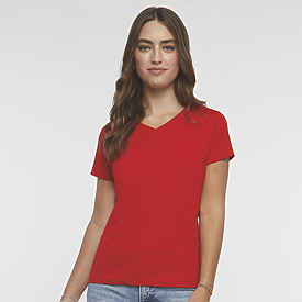 LAT 4.5oz 100% Ladies V Neck T