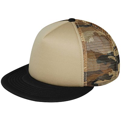 MEGA CAP Foam Front Flat Bill Trucker Cap