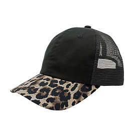 MEGA CAP Leopard Visor Trucker Cap