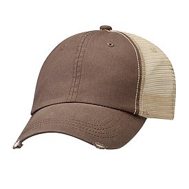 MEGA CAP Organic Cotton Mesh with Frayed Visor