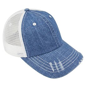 MEGA CAP Denim Herringbone Trucker