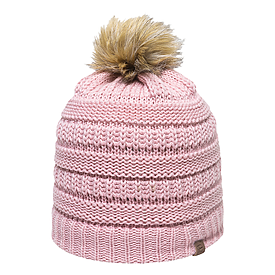 OUTDOOR CAP Cable Knit Faux Fur Pom