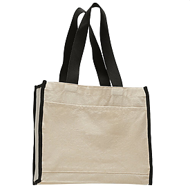 Q-Tees 12 oz. Canvas Gusset Tote Color Handles