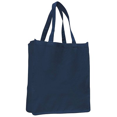 Q-Tees 12oz Canvas Gusseted Jumbo Shopper