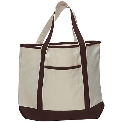 Q-Tees 12oz Large Canvas Deluxe Tote