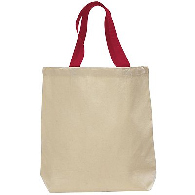 Q-Tees 12oz Canvas Tote Color Handles