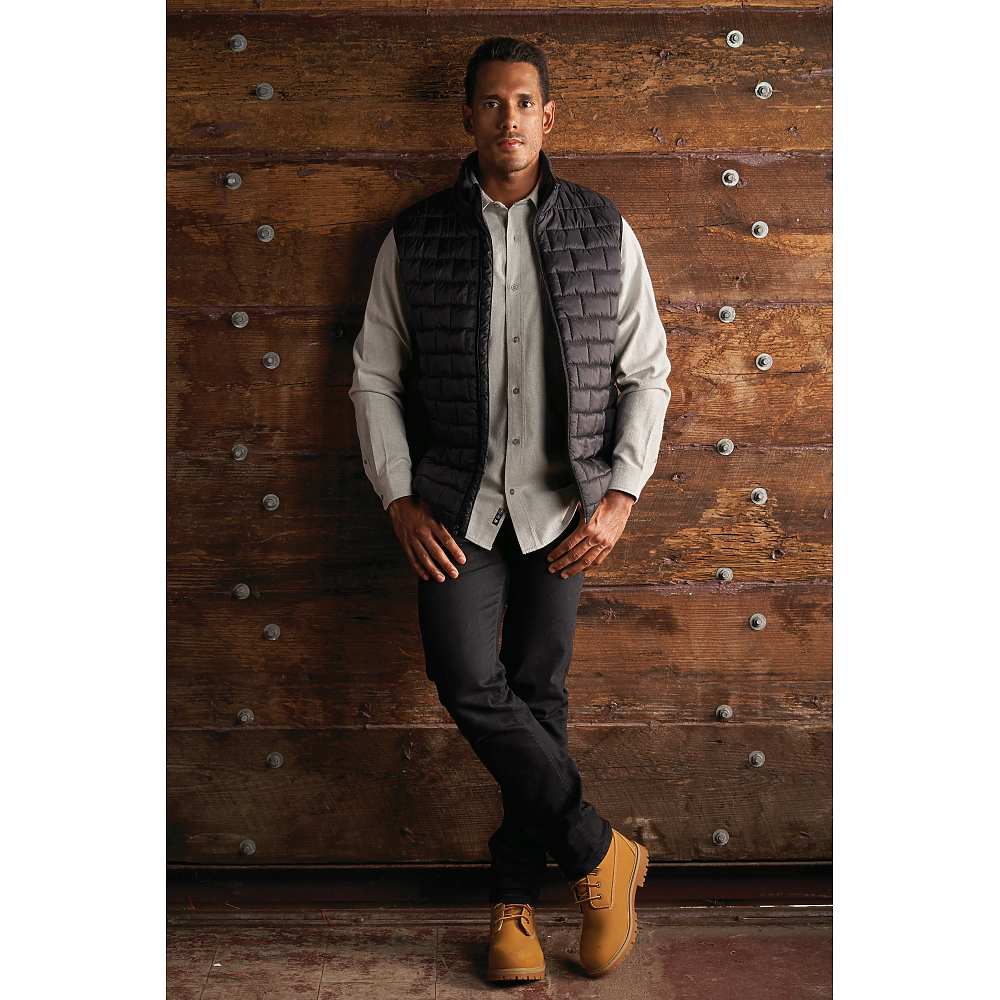 puffer vest with dress shirt
